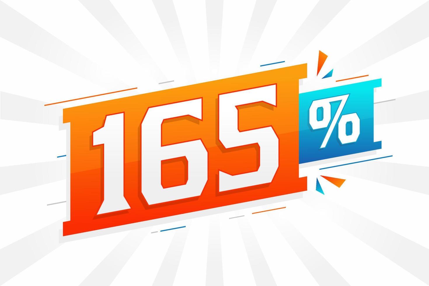 165 discount marketing banner promotion. 165 percent sales promotional design. vector