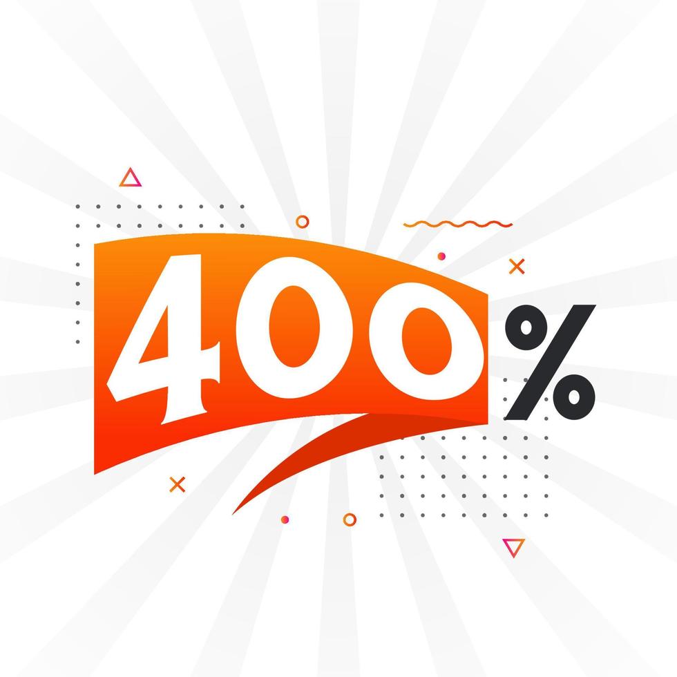 400 discount marketing banner promotion. 400 percent sales promotional design. vector