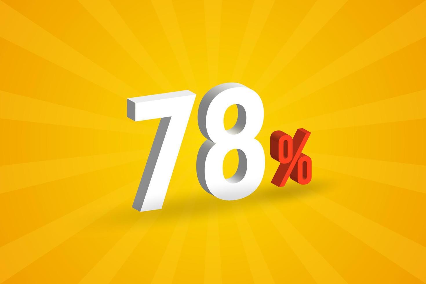 78 discount 3D text for sells and promotion. vector