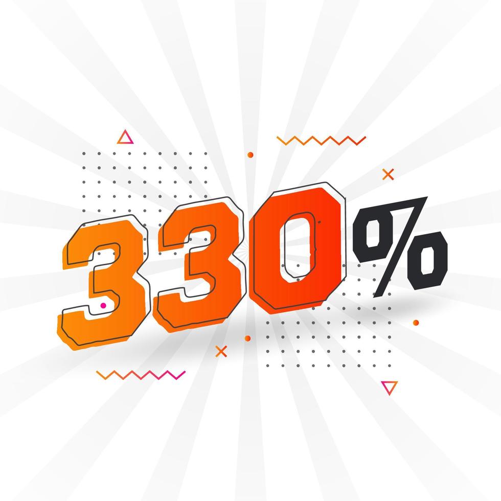 330 promoción de banner de marketing de descuento. 330 por ciento de diseño promocional de ventas. vector
