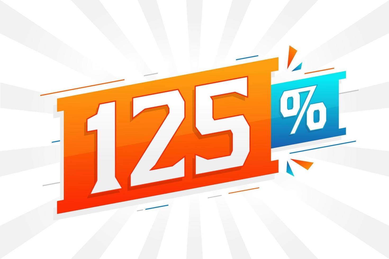 125 discount marketing banner promotion. 125 percent sales promotional design. vector