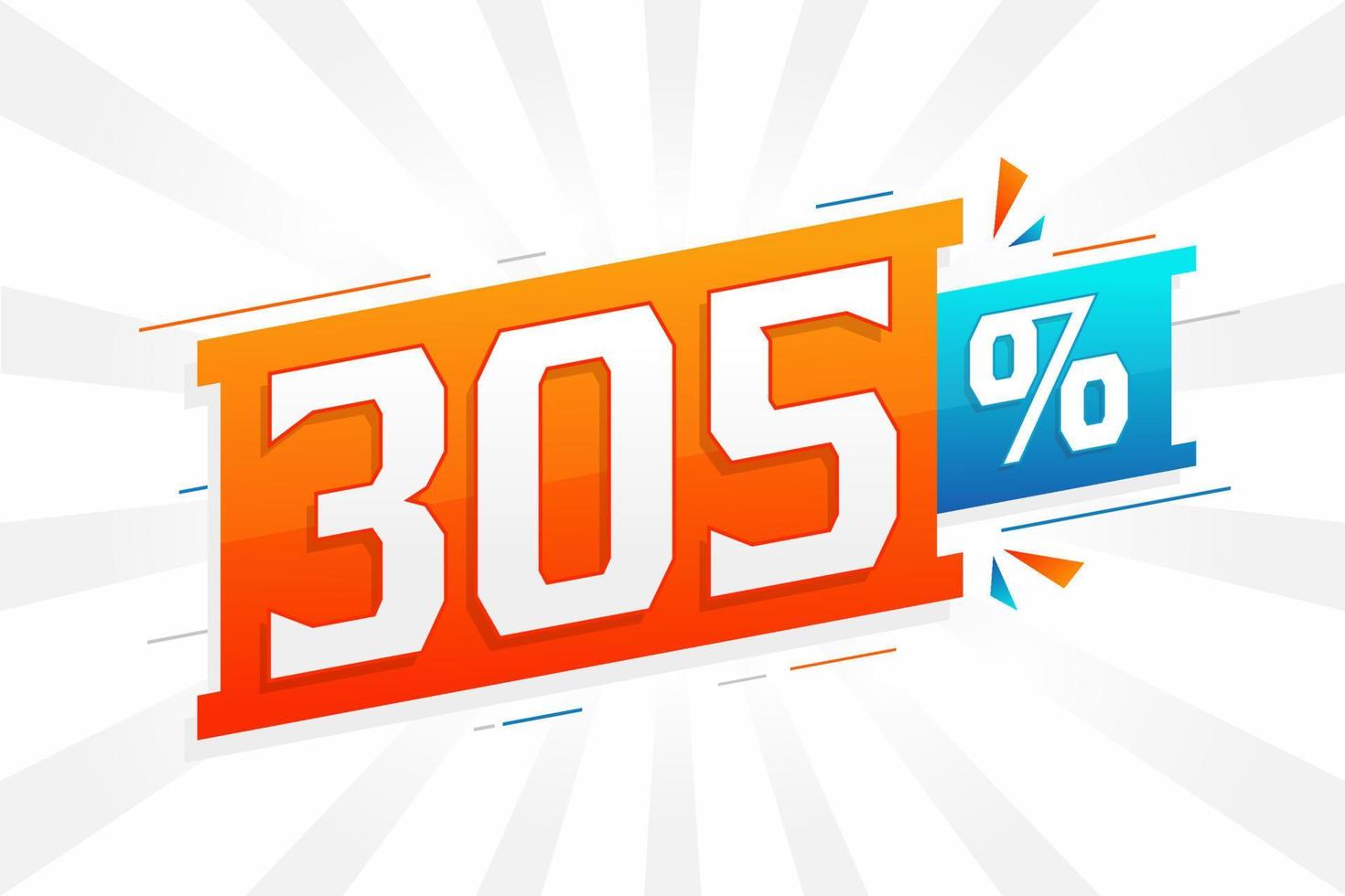 305 discount marketing banner promotion. 305 percent sales promotional design. vector
