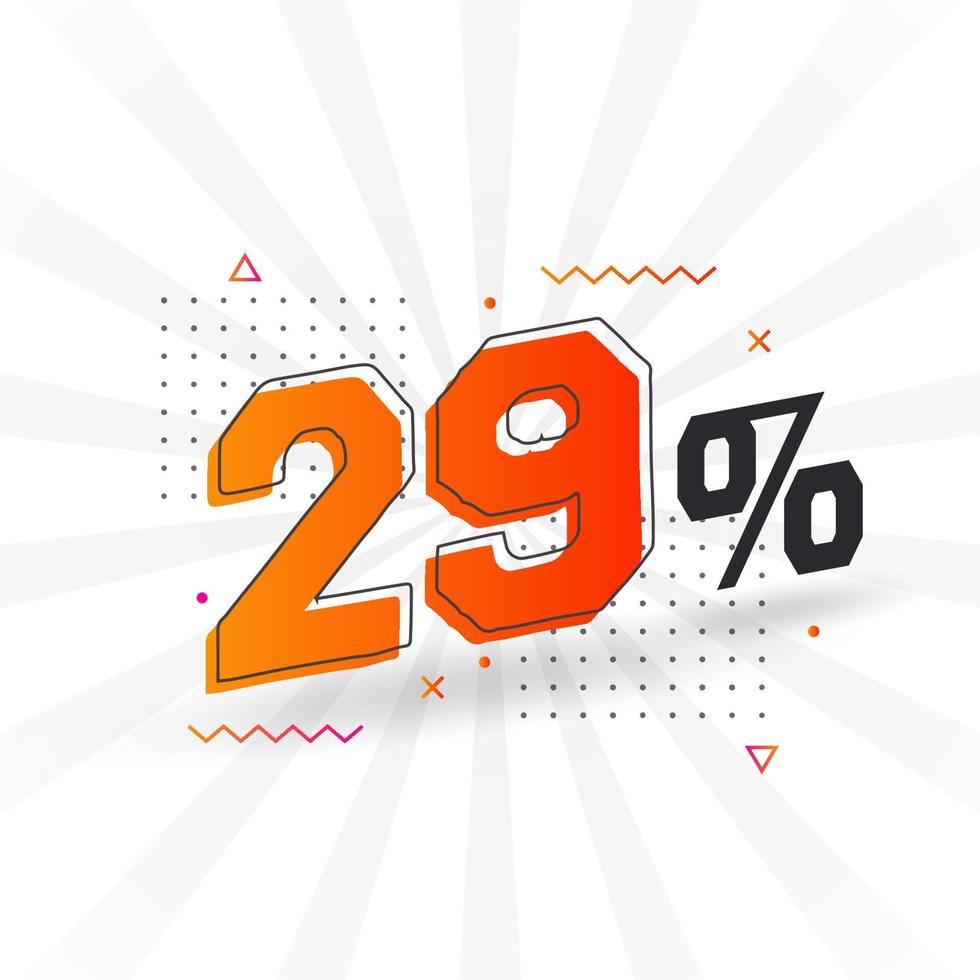 29 discount marketing banner promotion. 29 percent sales promotional design. vector