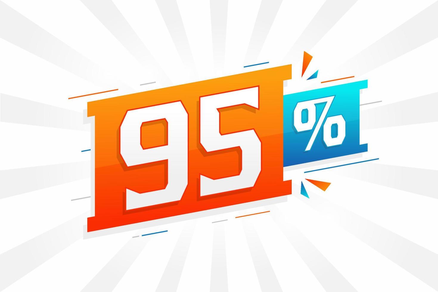 95 discount marketing banner promotion. 95 percent sales promotional design. vector