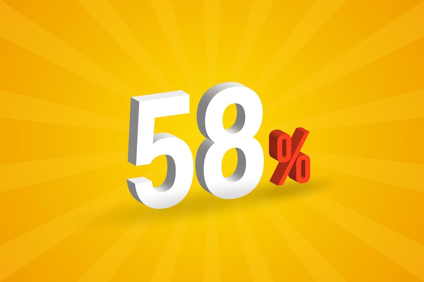 58 discount 3D text for sells and promotion. vector