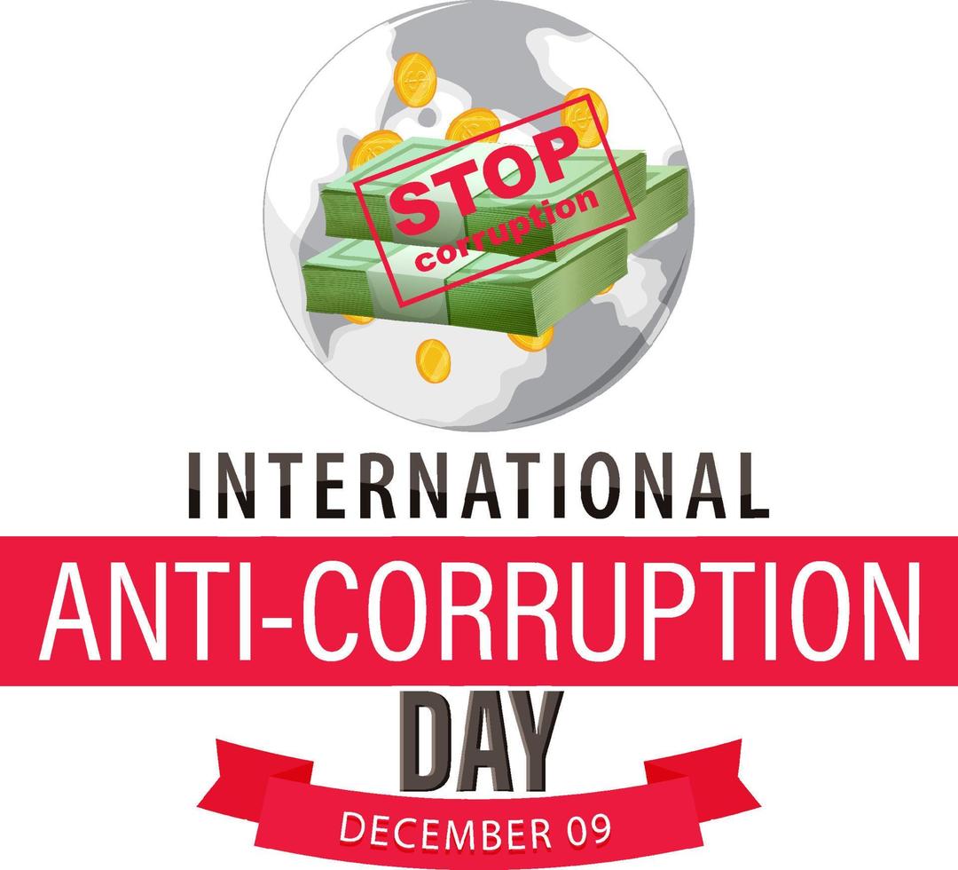 International Anti Corruption Day Poster Design vector