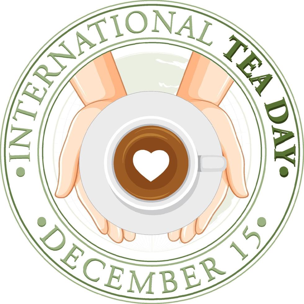 International tea day text banner design vector