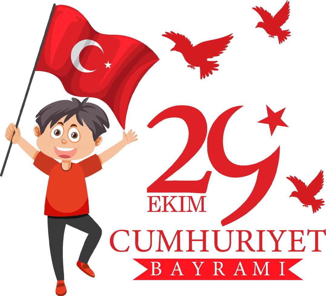 Republic Day of Turkey text design vector