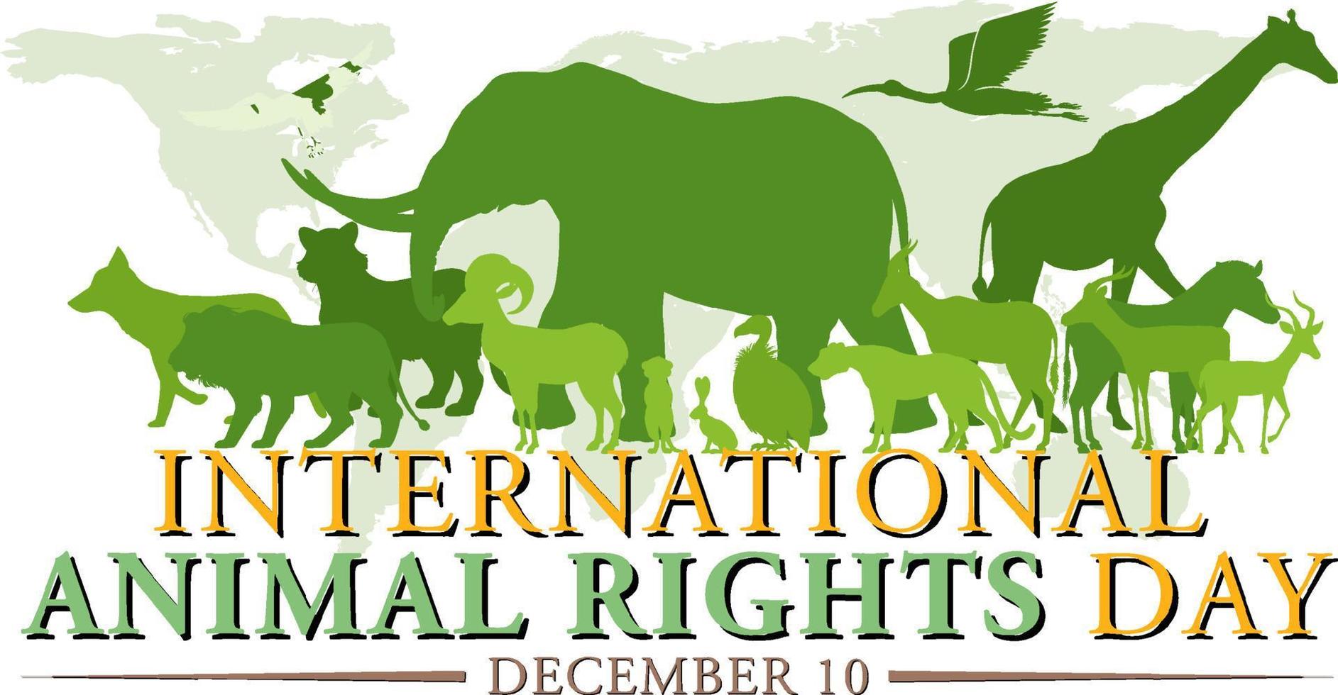 diseño de banner del día internacional de los derechos de los animales vector