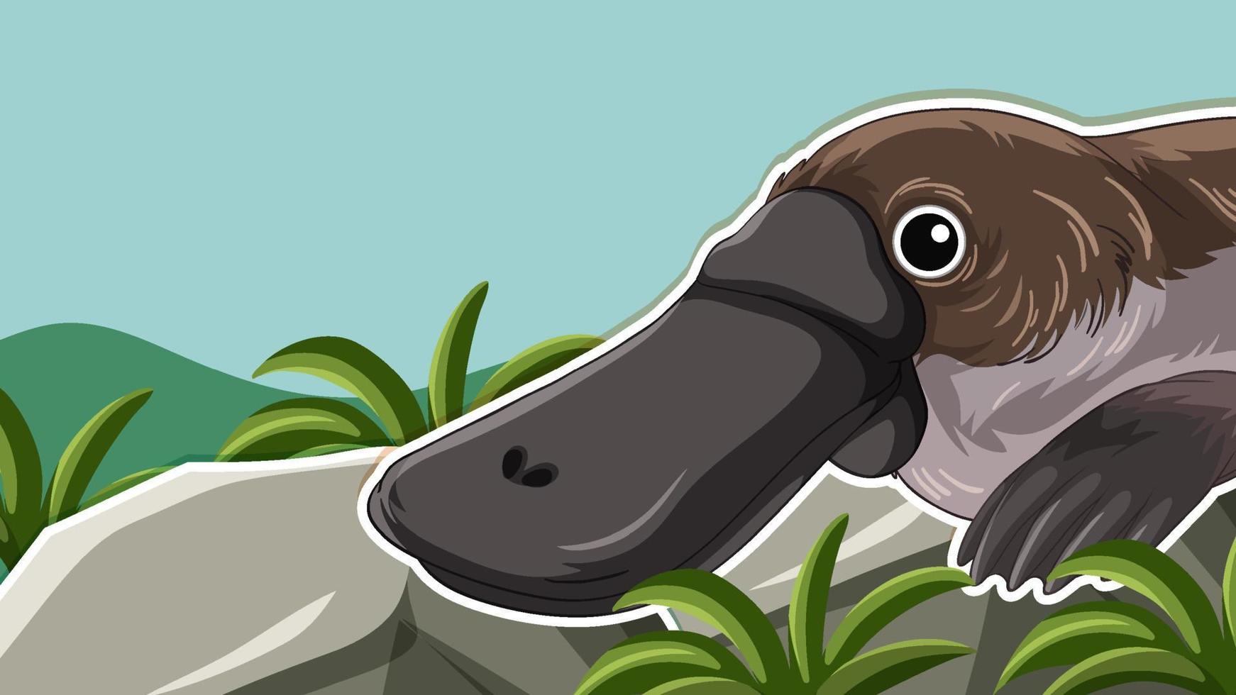 Thumbnail design with platypus vector