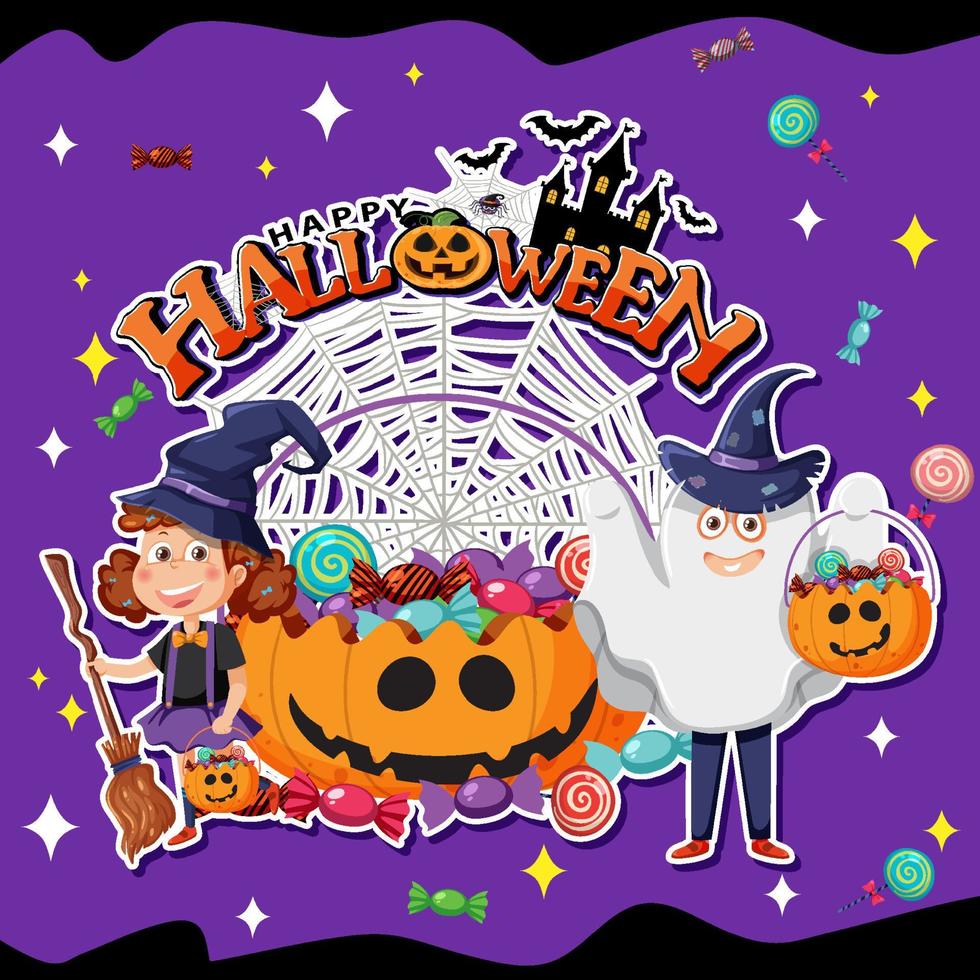 Happy Halloween Poster Template vector