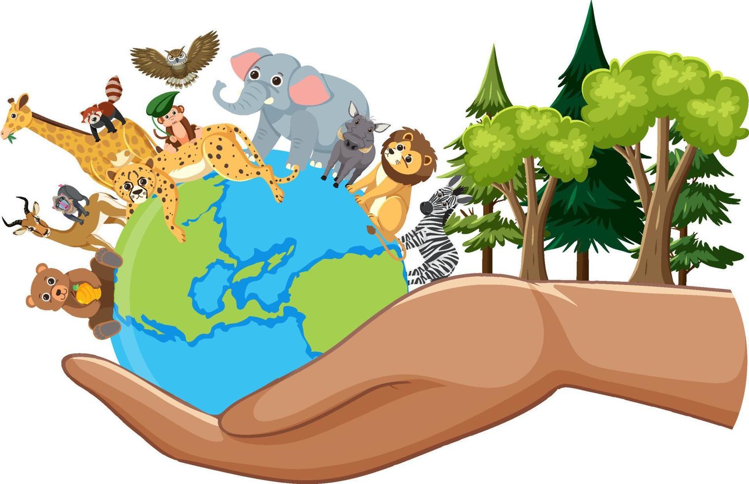Wild animals around the world vector