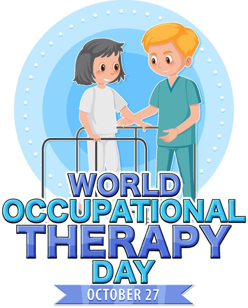 World occupational therapy day text banner design vector