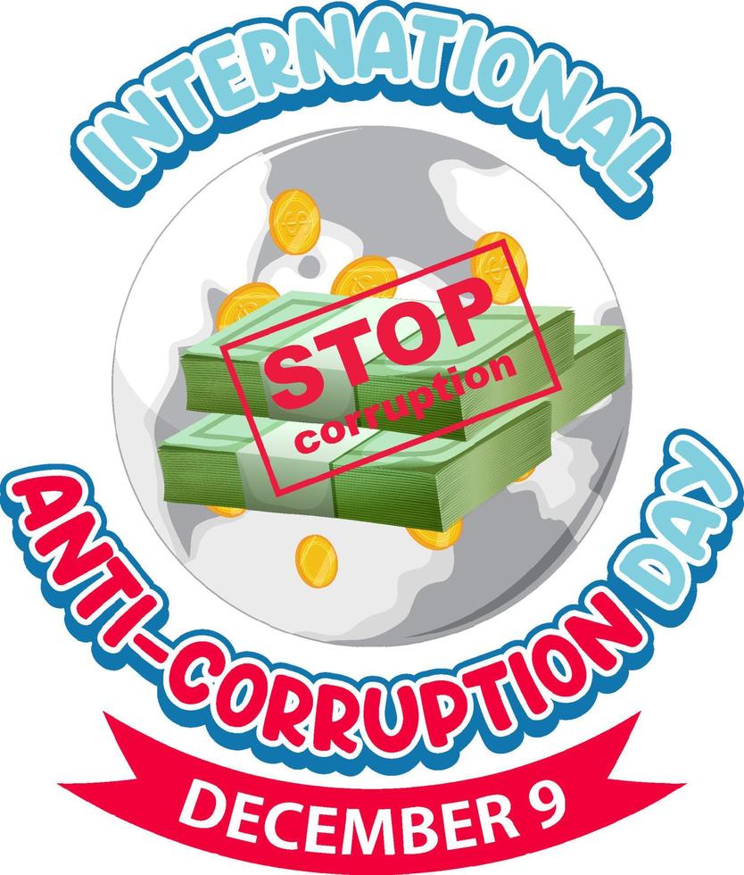 International anti corruption day December icon banner vector