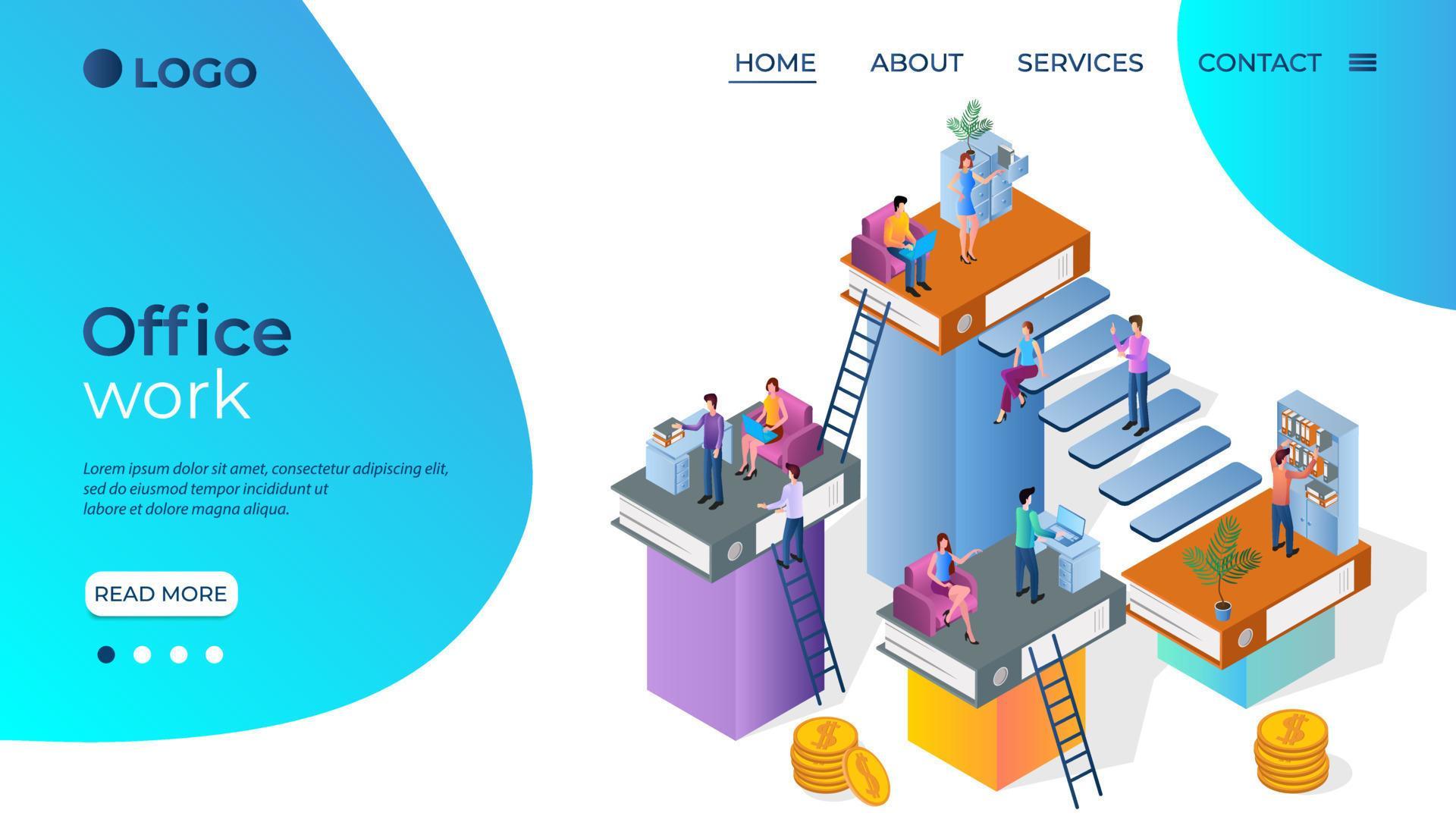 Office work.The concept of joint work of employees and businessmen