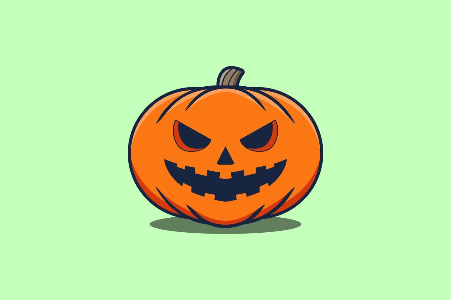 lindo mascota dibujos animados miedo calabaza halloween vector