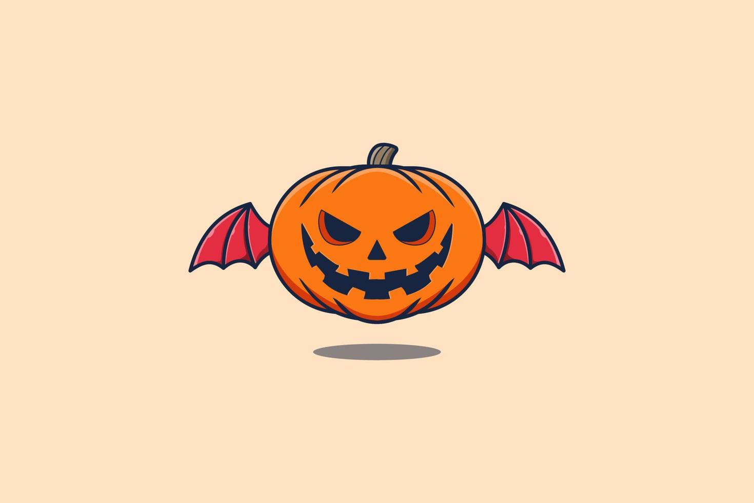 mascot cartoon Scary dracula pumpkin halloween vector