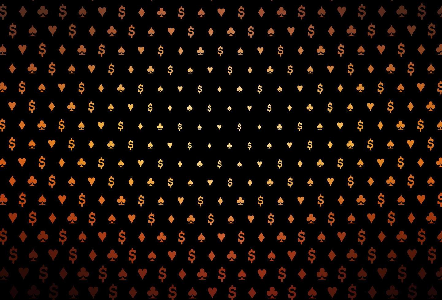 Dark orange vector pattern with symbol of cards.