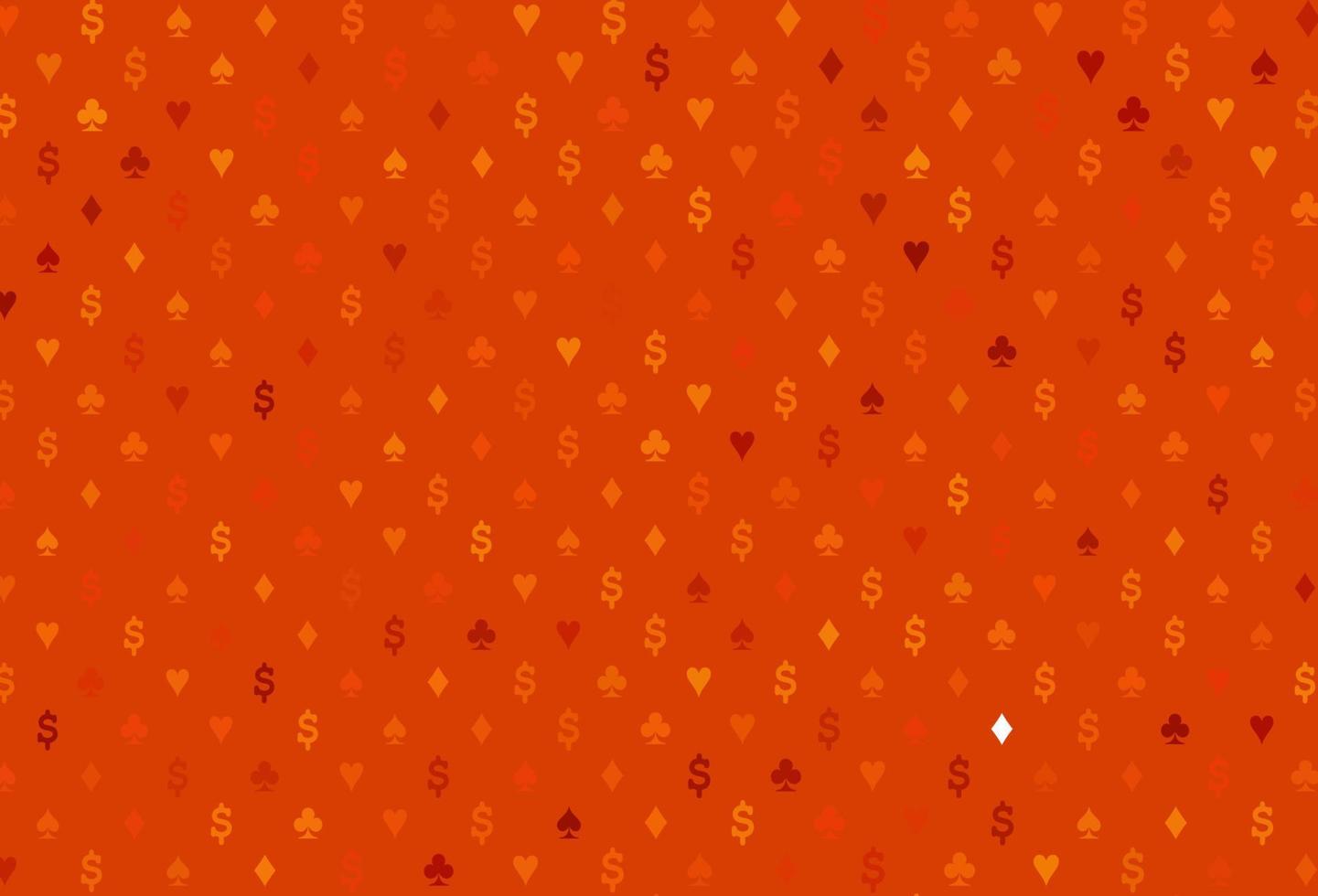 Light orange vector cover with symbols of gamble.