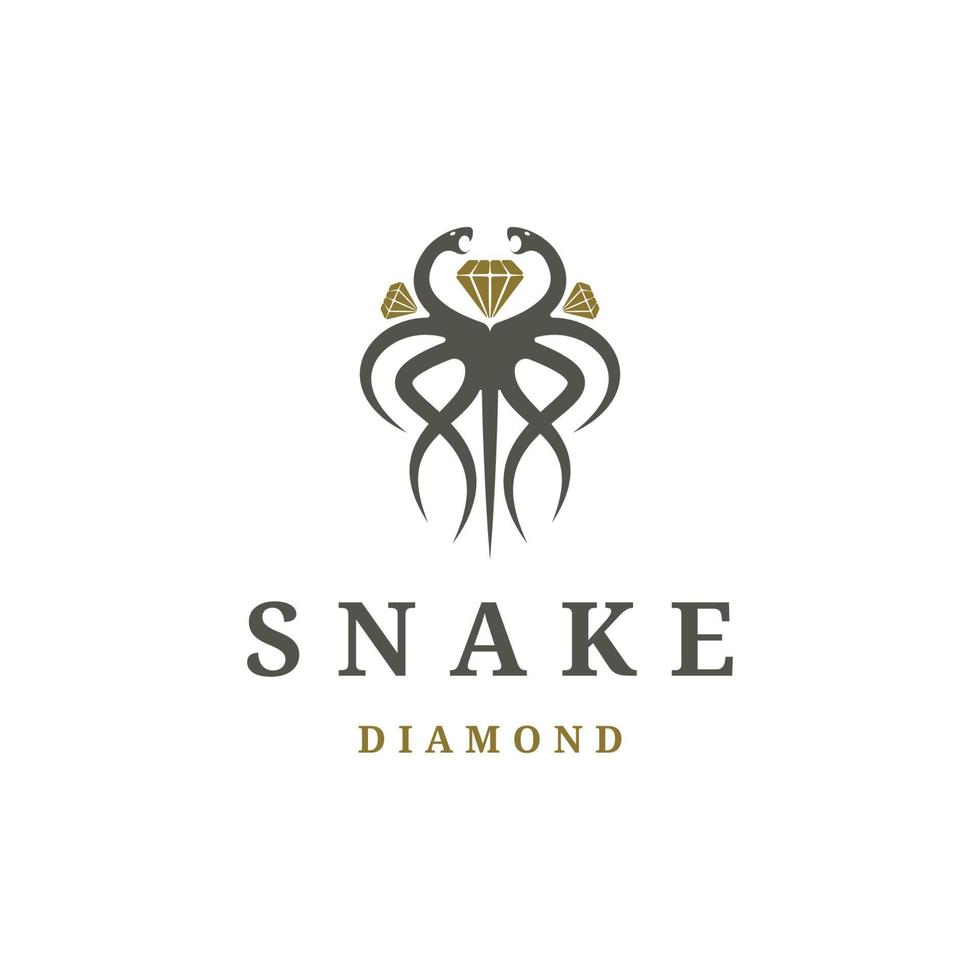 vector de plantilla de diseño de icono de logotipo de diamante de serpiente