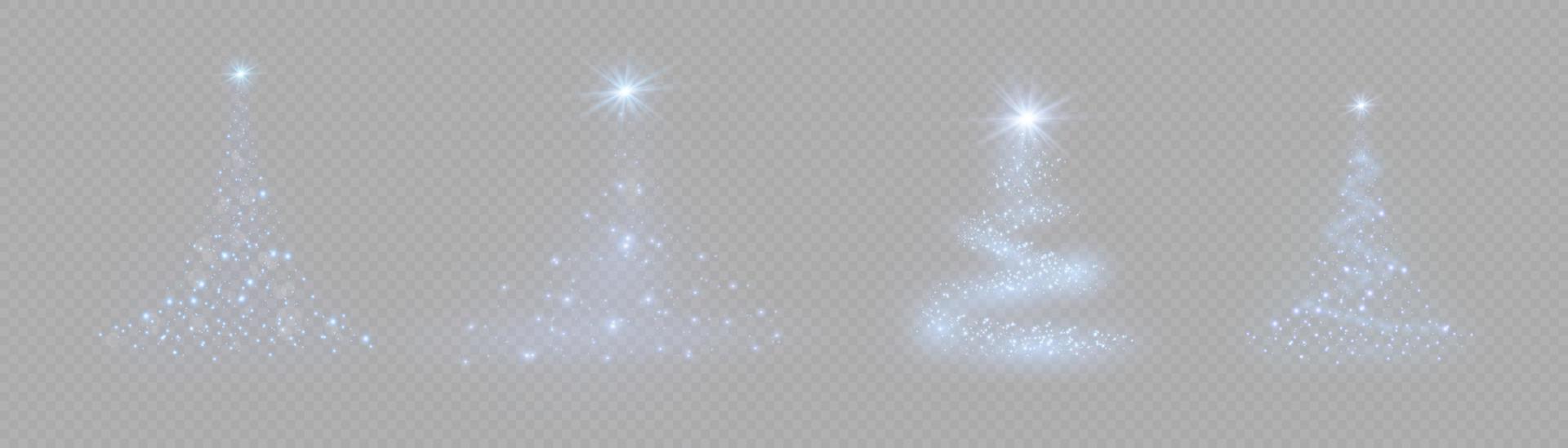 Christmas tree from light vector background.Golden Christmas tree as a symbol of a happy New Year, a merry Christmas holiday. Golden light decoration. Bright shiny