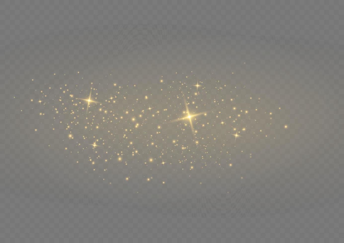 Vector sparkles. Gold dust. Yellow sparks shine light effect.