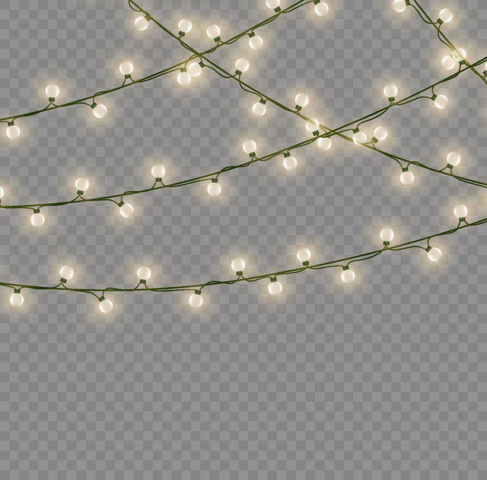Christmas lights isolated background. Christmas light multicolored garlands. xmas lamp glowing garland. for the new year and christmas. light effect. Vector illustration.