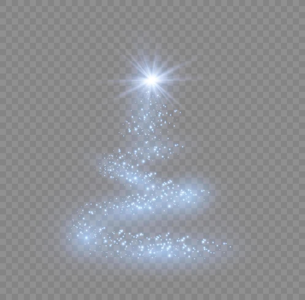 Christmas tree from light vector background.Golden Christmas tree as a symbol of a happy New Year, a merry Christmas holiday. Golden light decoration. Bright shiny