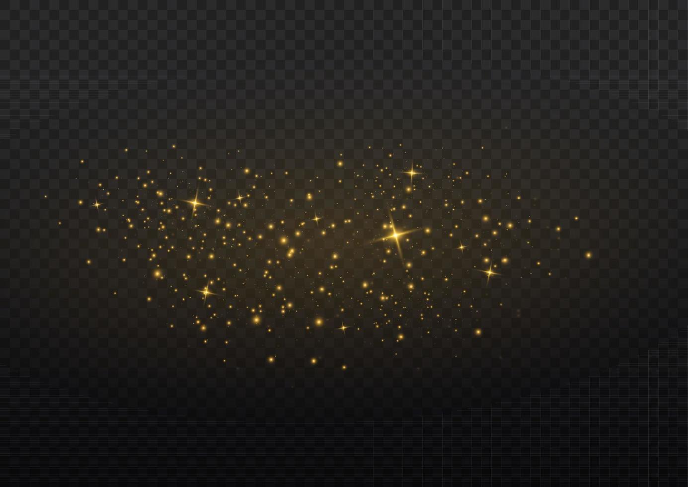 Vector sparkles. Gold dust. Yellow sparks shine light effect.