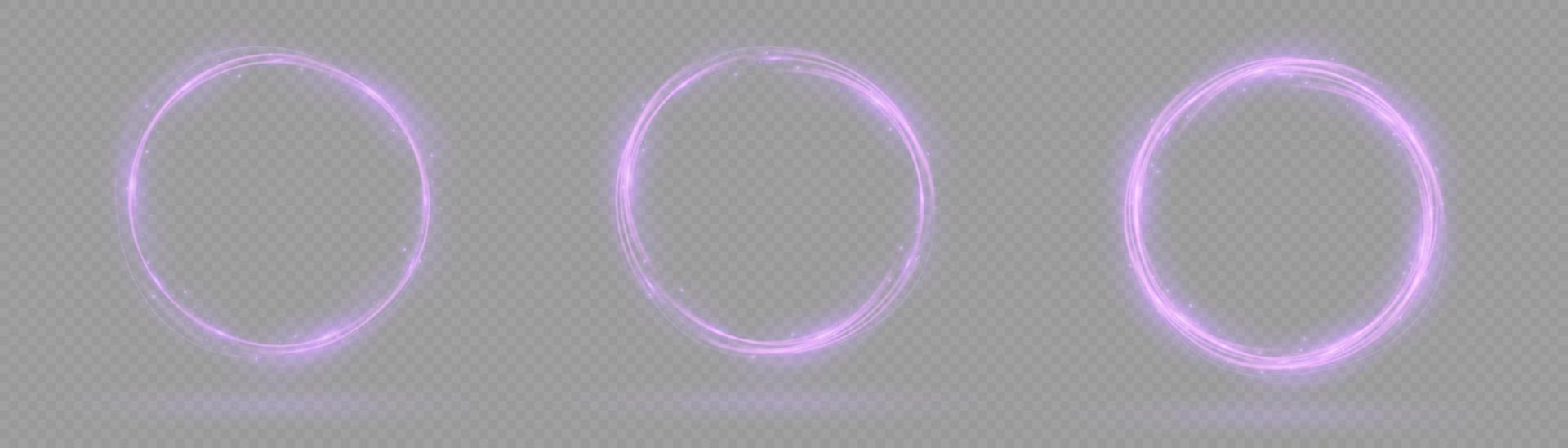 Sign of an ethereal fire portal with a strange spark of flame. Modern magic circle of witches with runes.  Decor elements for a wizard, shaman, medium. Glowing trail effect. vector