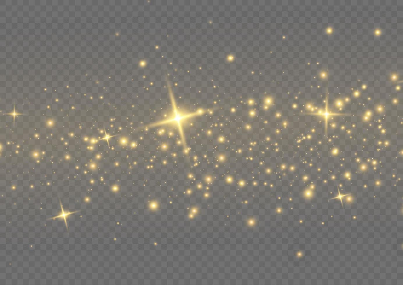 Vector sparkles. Gold dust. Yellow sparks shine light effect.