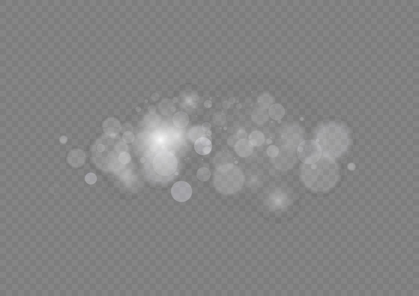 fondo aislado con efecto bokeh de luz. luces de bokeh brillantes abstractas de luz. fondo de navidad de polvo brillante. destello de destello de concepto de navidad. luz de polvo png blanco. vector