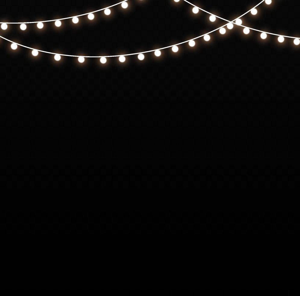 Christmas lights isolated background. Christmas light multicolored garlands. xmas lamp glowing garland. for the new year and christmas. light effect. Vector illustration.