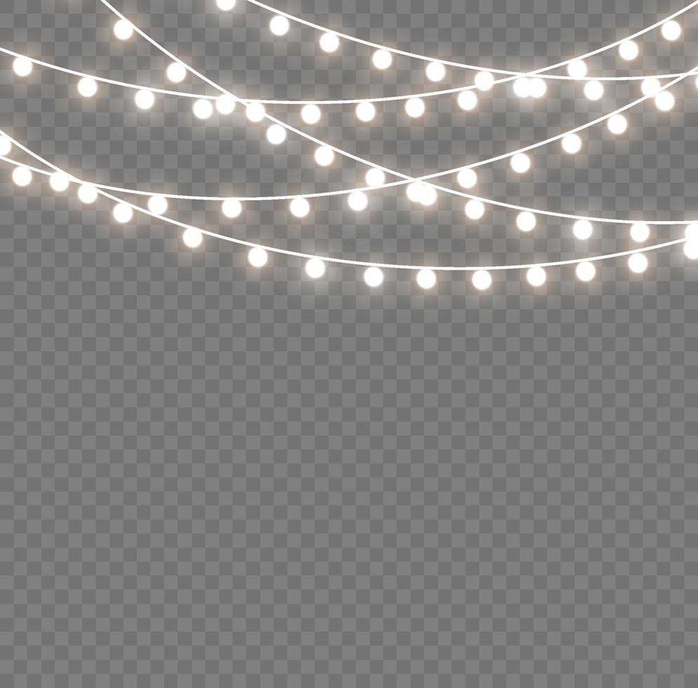 Christmas lights isolated background. Christmas light multicolored garlands. xmas lamp glowing garland. for the new year and christmas. light effect. Vector illustration.