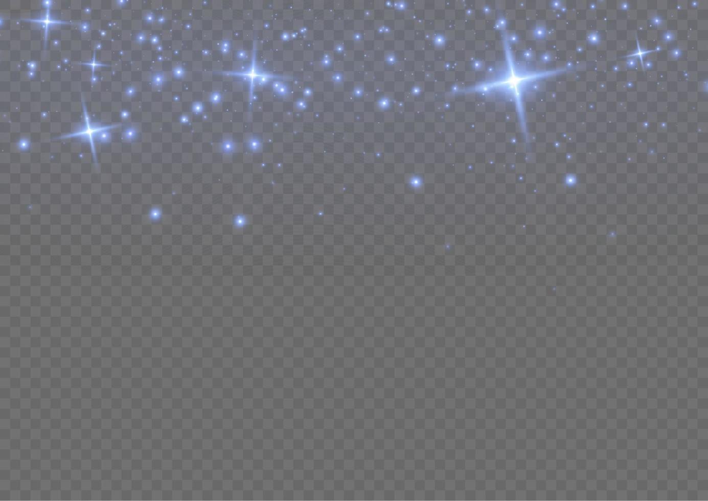 Blue dust. Yellow sparks shine light effect. vector