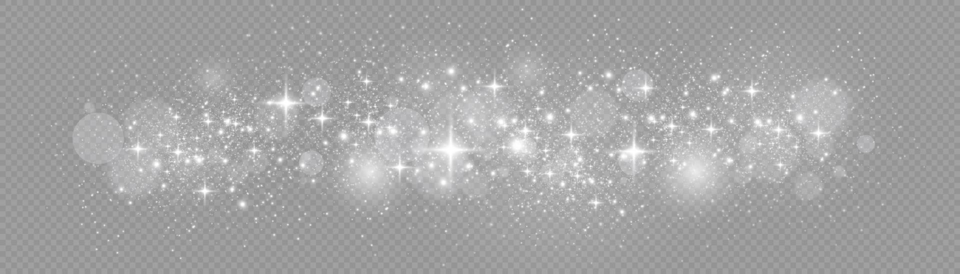 White sparks glitter special light effect. Vector sparkles. Sparkling magic dust particles effect. Stardust sparks