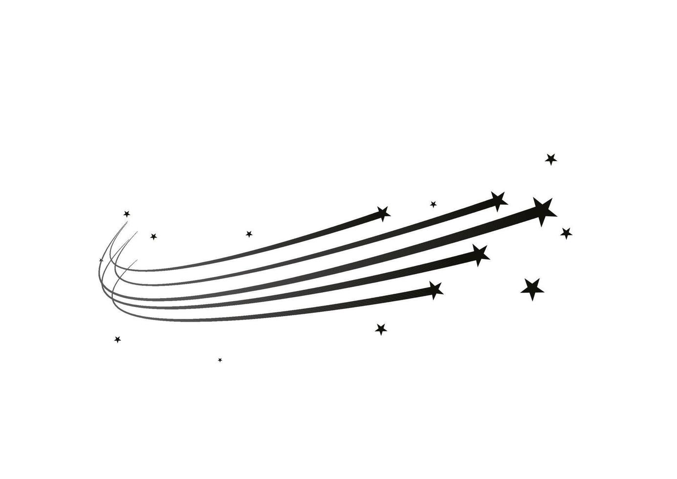 Abstract shooting star, falling star with a powerful trail star on a white background Meteoroid, comet, speed line, motion vortex, asteroid, speed motion line. vector