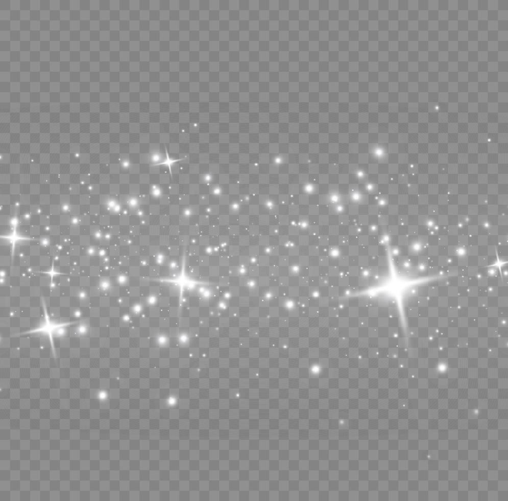 White sparks glitter special light effect. Vector sparkles. Sparkling magic dust particles effect. Stardust sparks