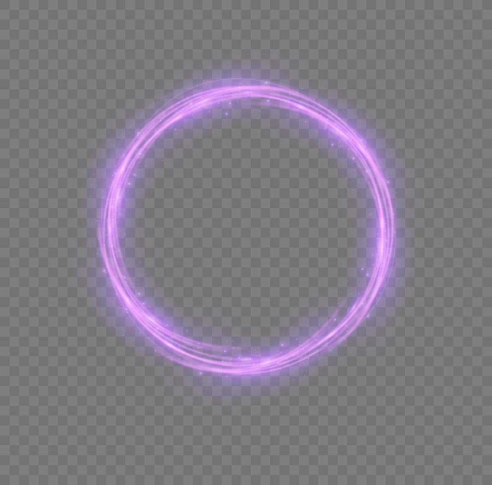 Sign of an ethereal fire portal with a strange spark of flame. Modern magic circle of witches with runes.  Decor elements for a wizard, shaman, medium. Glowing trail effect. vector