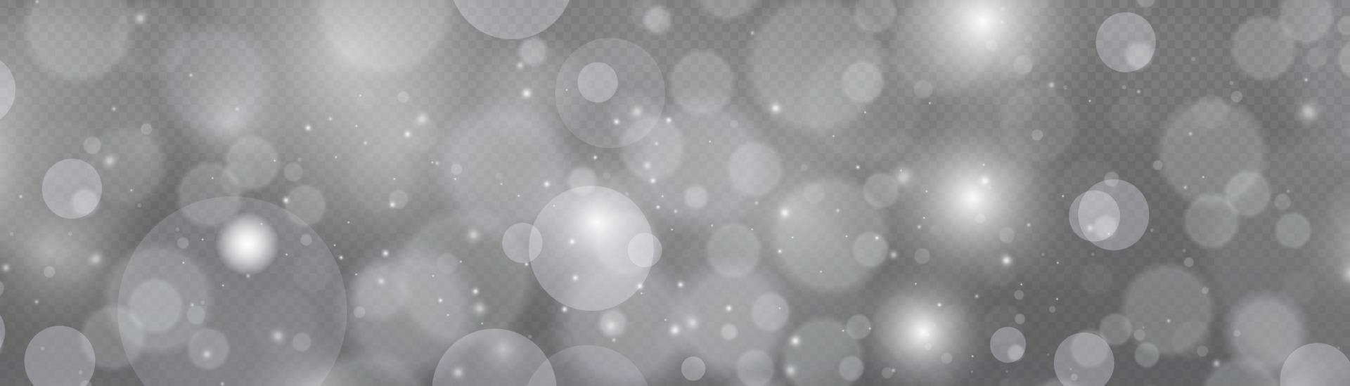 fondo aislado con efecto bokeh de luz. luces de bokeh brillantes abstractas de luz. fondo de navidad de polvo brillante. destello de destello de concepto de navidad. luz de polvo png blanco. vector