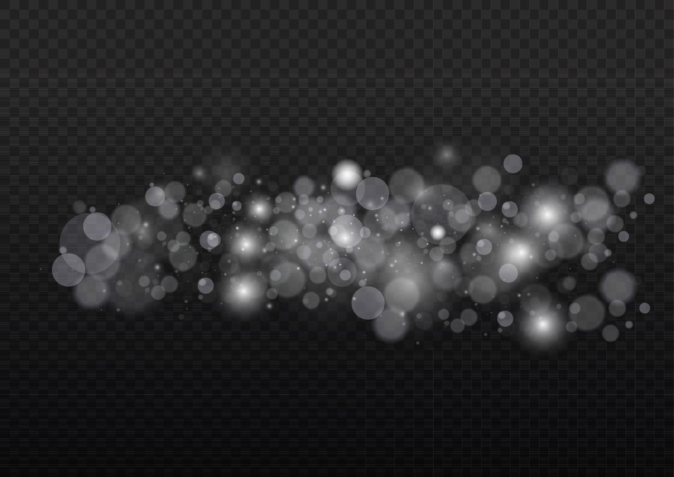 Light bokeh effect isolated background. Light abstract glowing bokeh lights. Christmas background from shining dust. Christmas concept flare sparkle. White png dust light. vector