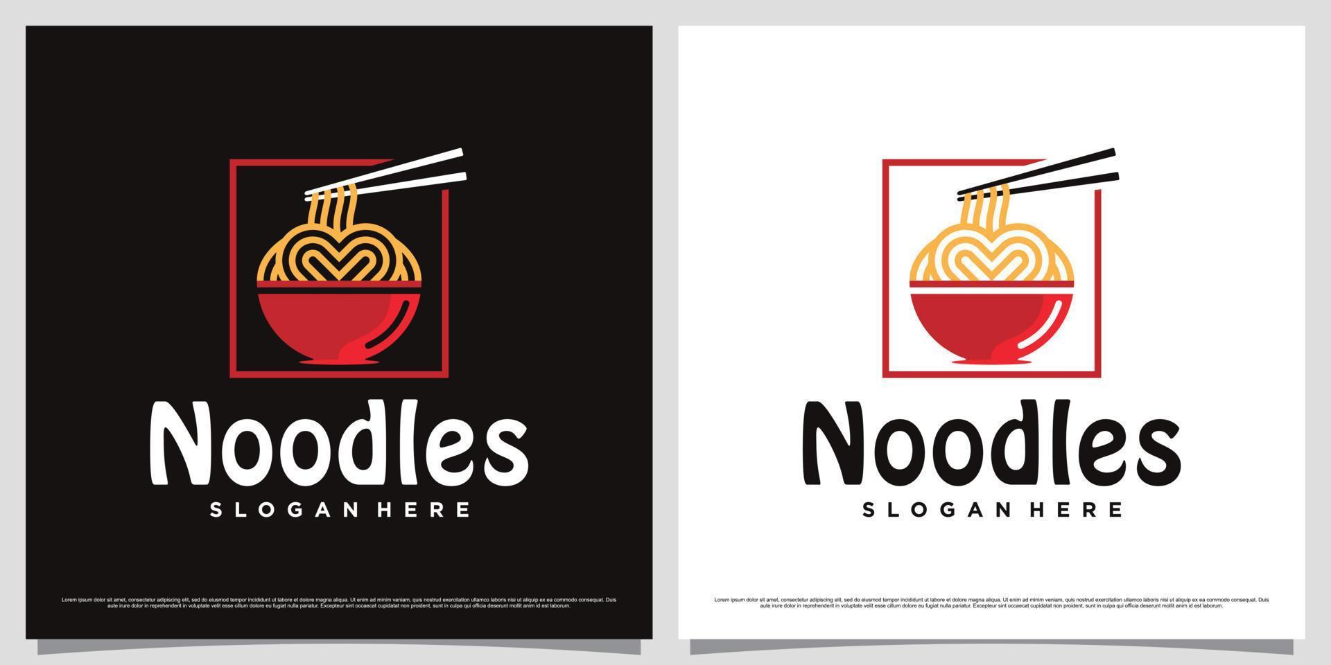 plantilla de diseño de logotipo de fideos ramen japoneses con concepto simple y elemento creativo vector