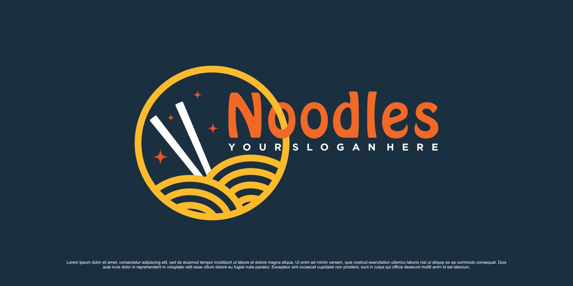 Ramen noodle logo design template with unique concept and creative element vector