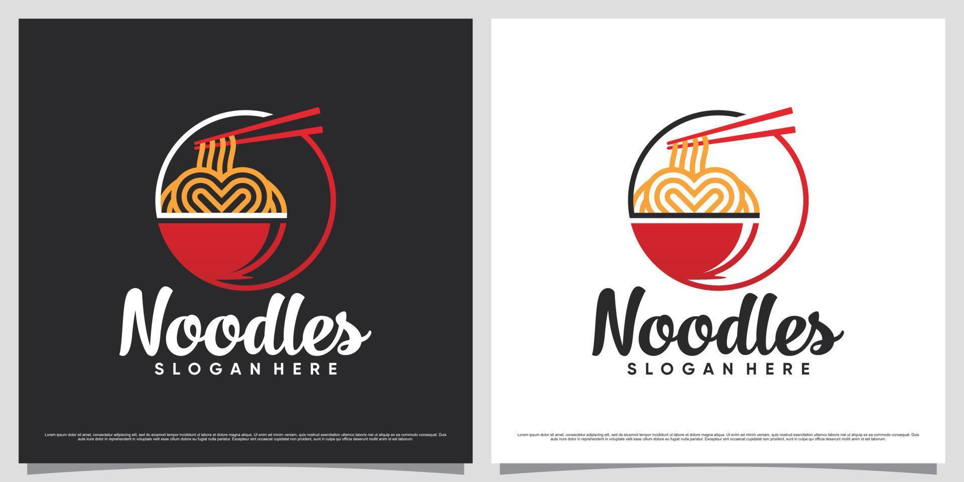 plantilla de diseño de logotipo de fideos ramen japoneses con concepto simple y elemento creativo vector