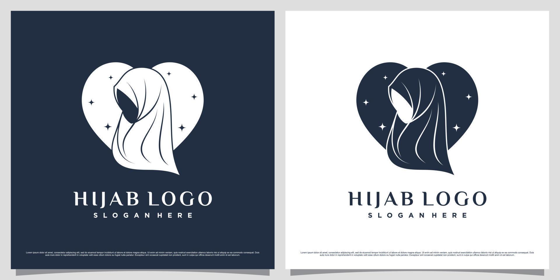 Women hijab beauty logo design template with simple concept and creative element vector