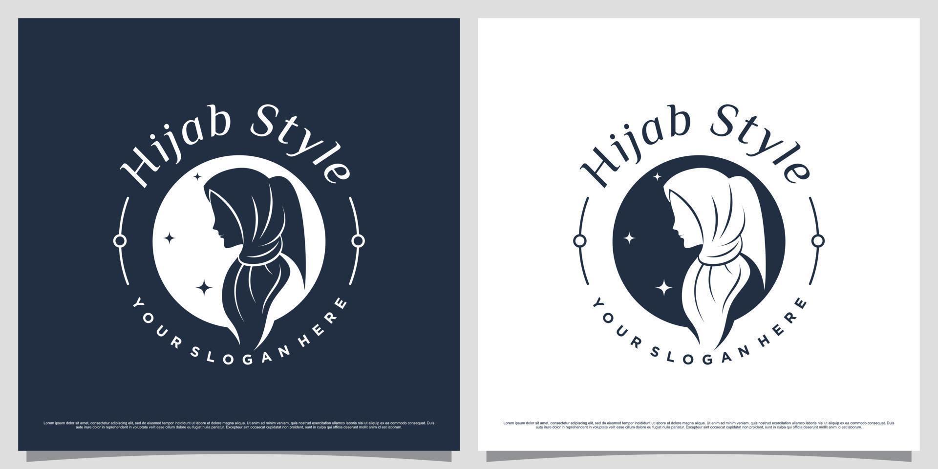Women hijab beauty logo design template with simple concept and creative element vector
