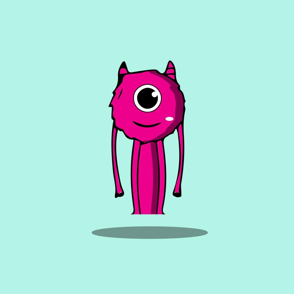 lindo personaje de monstruos de dibujos animados. monstruos en vector de estilo plano. ilustración vectorial