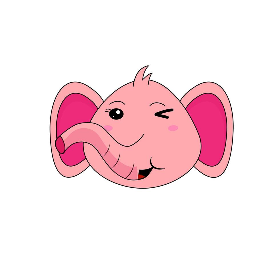 Cute Elephant Sitting Vector Icon Illustration. Elephant Mascot Cartoon Character. Animal Icon Concept White Isolated. Flat Cartoon Style Suitable for Web Landing Page, Banner, Flyer, Sticker, Card