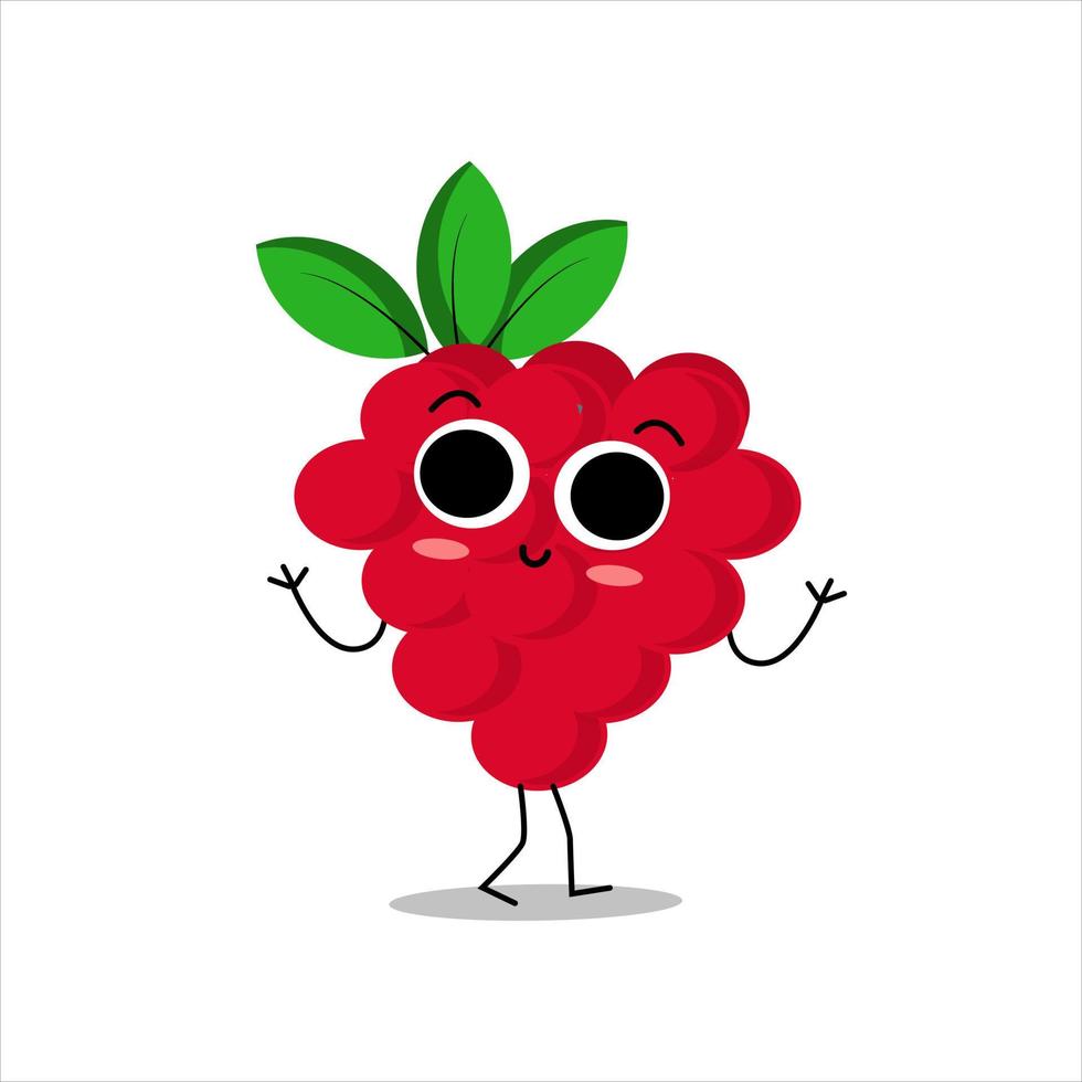illustration vector graphic of raspberry kawaii. Cute Raspberry bundle set premium vector. Perfect for your product, like juice,etc.