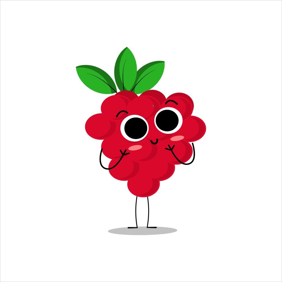 illustration vector graphic of raspberry kawaii. Cute Raspberry bundle set premium vector. Perfect for your product, like juice,etc.